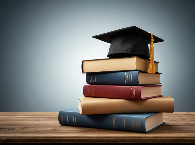 books and graduation cap